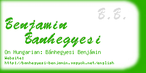 benjamin banhegyesi business card