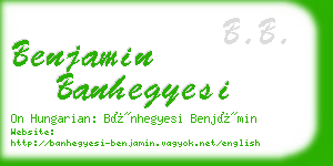 benjamin banhegyesi business card